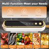 Food Sealer w/Starter Kit, Dry & Moist Food Modes, Compact Design with 10 Vacuum Bags & Bulit-in Cutter(Grey)